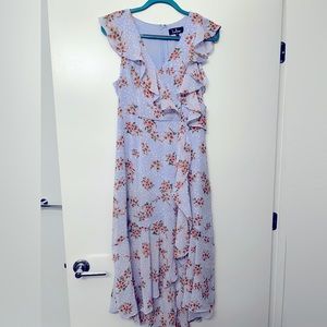Lulus, Size Medium, Floral Ruffled High-Low Dress